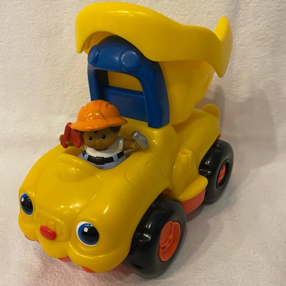 Little People construction trucks people and rock set Fisher Price